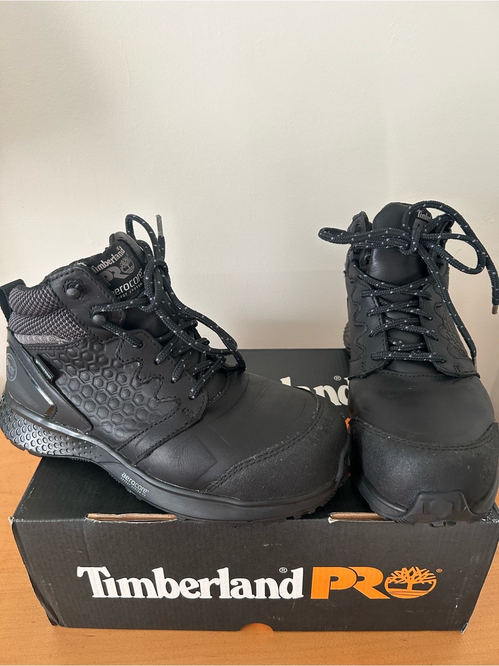 Timberland Black Lace-Up Waterproof Women's Ankle Work Hiking Safety Toe Boots